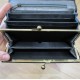 Large Clip Wallet Black and Silver Interior